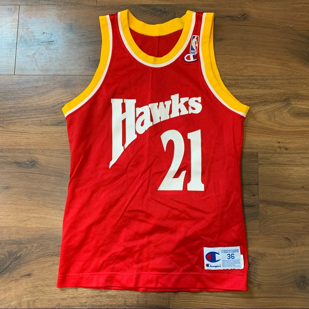 RARE vintage Atlanta Hawks Wilkins champion jersey